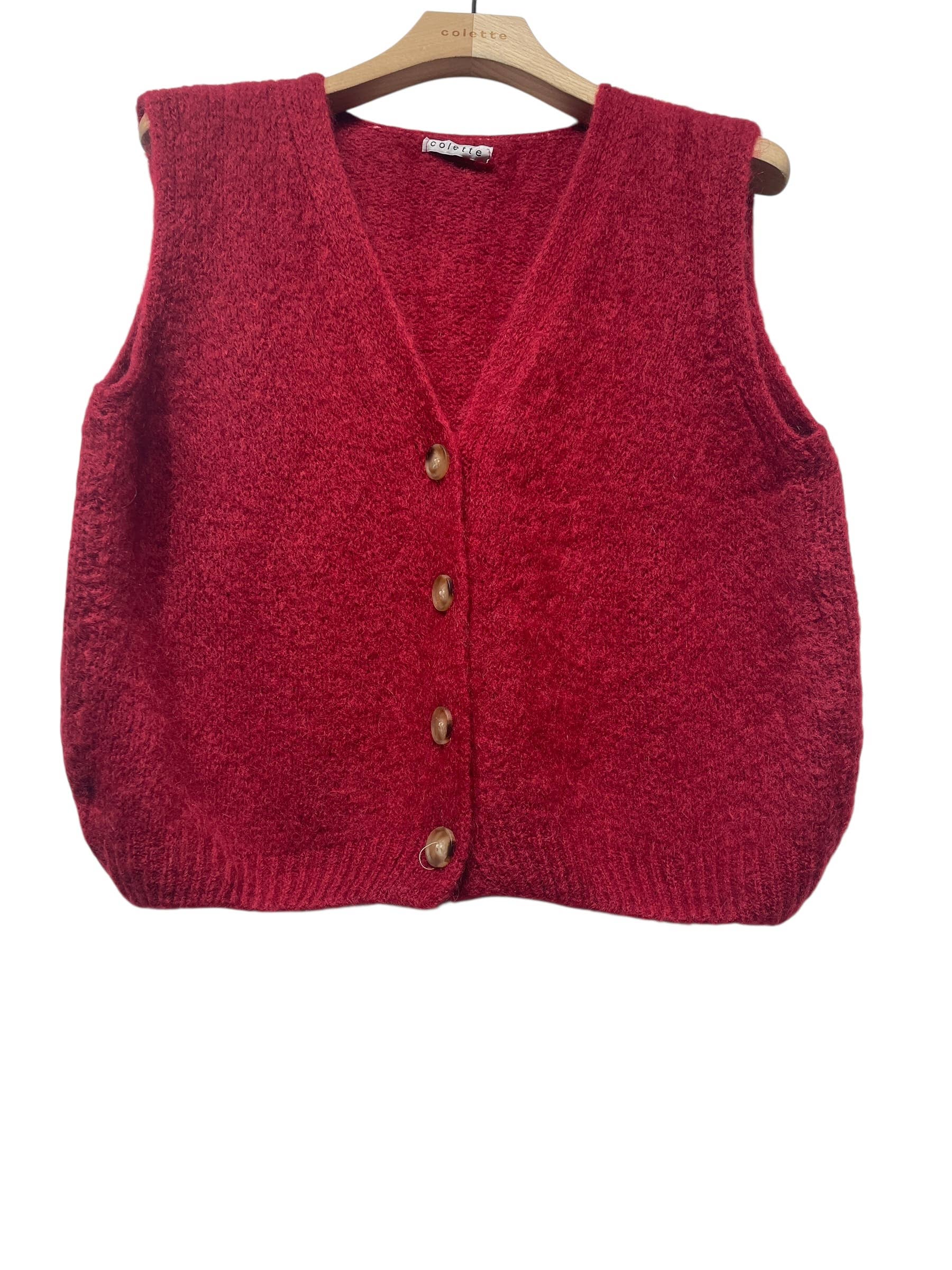 LINEN & COTTON HOUSE - Wholesale Sweater Vest - Women's - Sleeveless sweater with buttons 50713