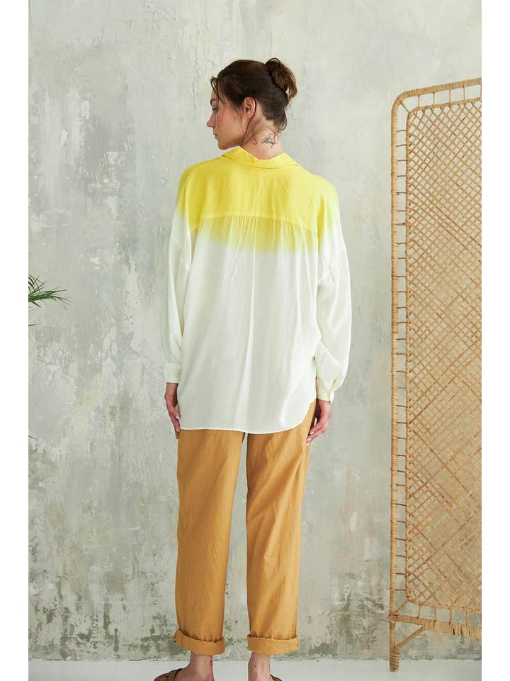 yellow tie dye IPANEMA SHIRT for wholesale on Faire