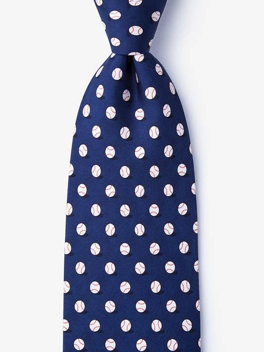 No Hitter Tie - Navy Blue Silk for wholesale by Alynn