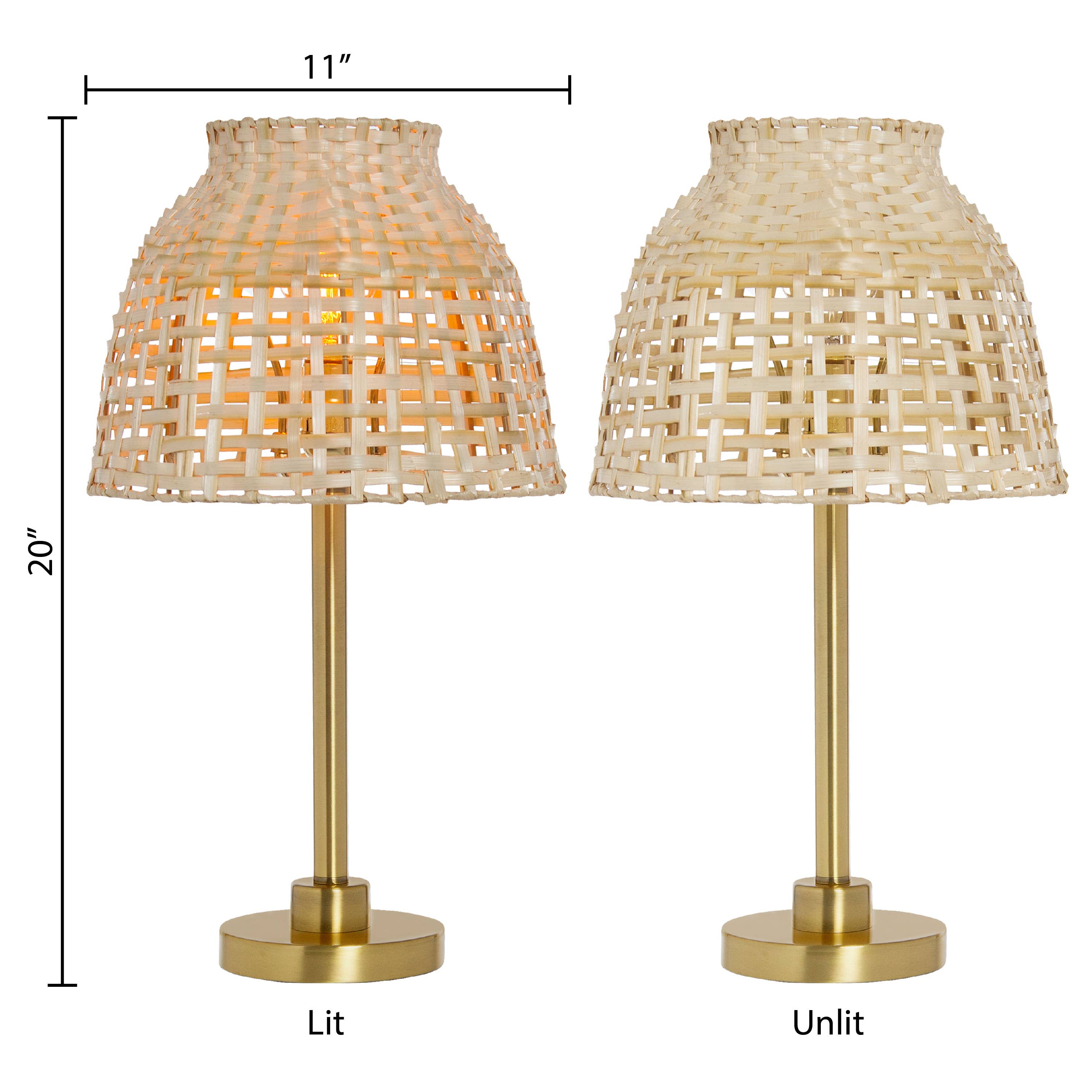 River of Goods - Wholesale Accent/Desk Lamp - 20"H Shayne Natural & Gold Bamboo Shade Table Lamp2