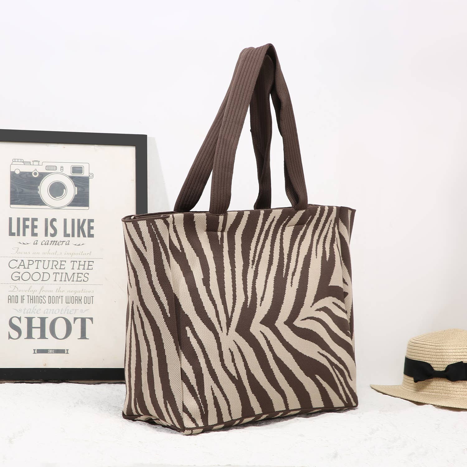 House of Milano – wholesale Tote bag – Women's – 25414 Zebra Print Large Shopper Bag3