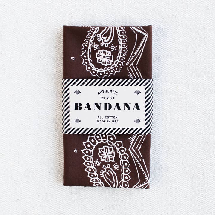 Abracadana – wholesale Bandana – Women's – Brown Sketched Paisley Bandana