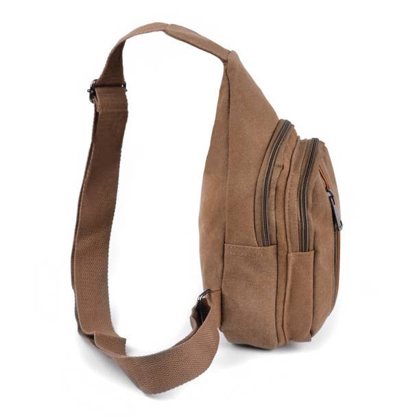 Selini New York - Wholesale Crossbody Bag - Men's - Crossbody Canvas Sling Backpack with Adjustable Strap