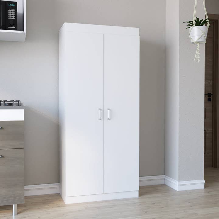 Orlando Pantry Cabinet, Five Shelves, White Finish for wholesale by Treevol Furniture