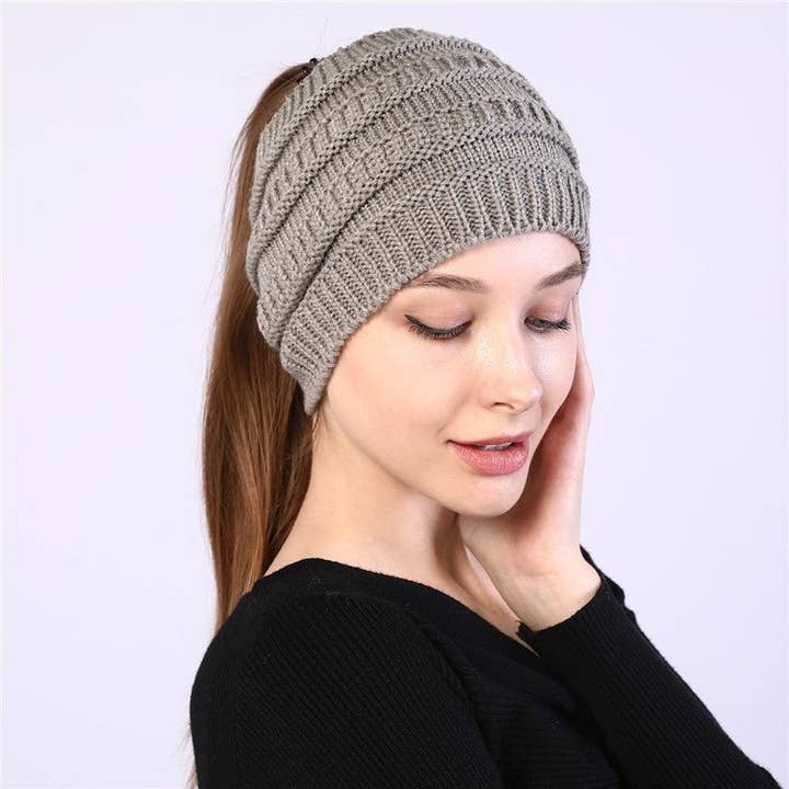 Knitted Wide Brim Ponytail Hat and other Purchase Wholesale ponytail hat. Free Returns & Net 60 Terms on Faire trending on Faire.