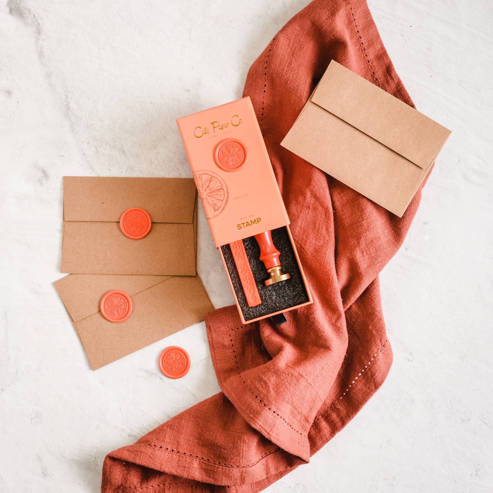 Cate Paper Co. - Wholesale Sealing Wax - Wax seal stamp and wax stick set4
