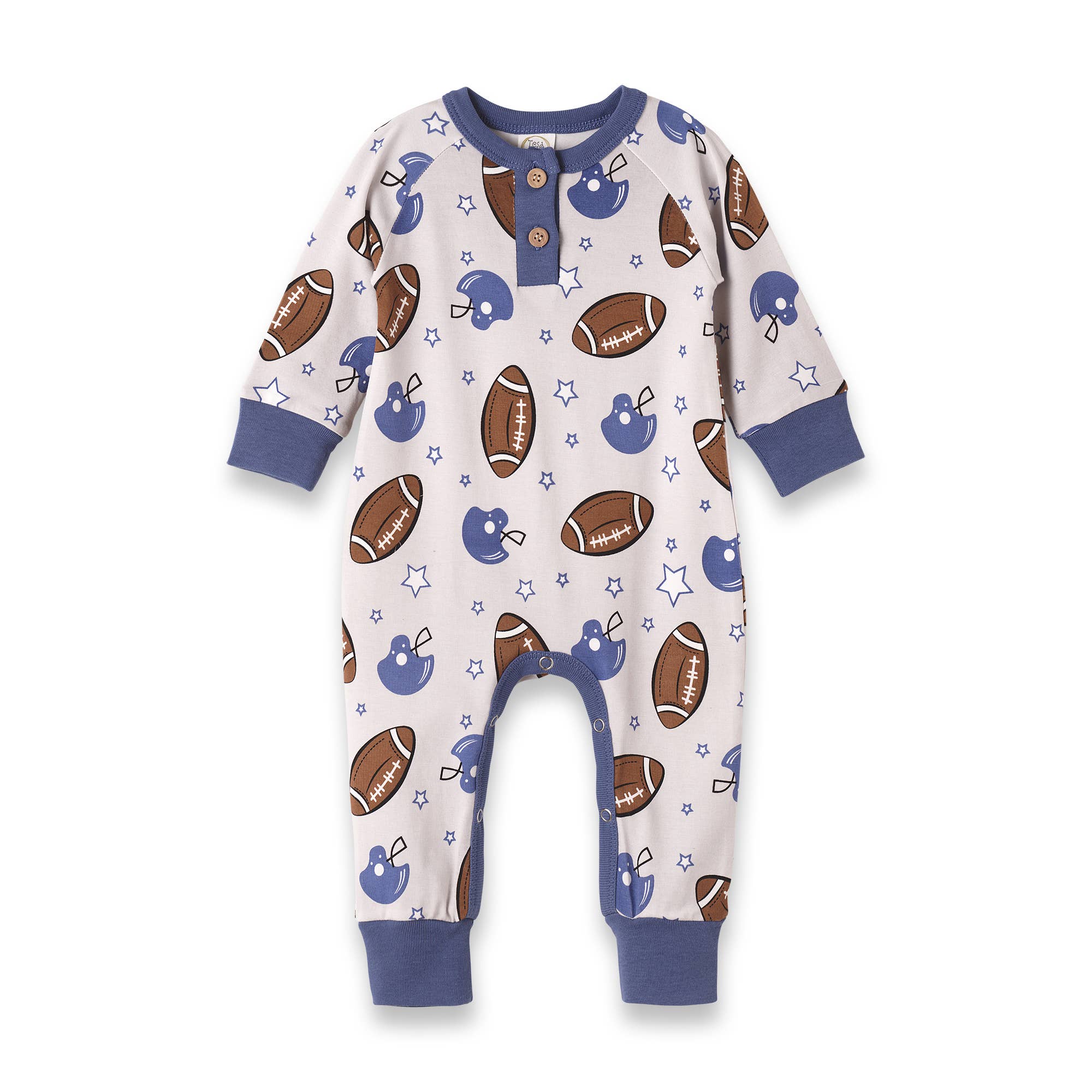 Wholesale Baby Boy's Game Day Football Bamboo Romper for your store Faire