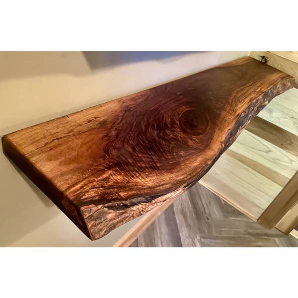 Steel Oak - Wholesale Wall Mounted Shelf - Live Edge Walnut Floating Shelves w/Beautiful Grain Patterns7