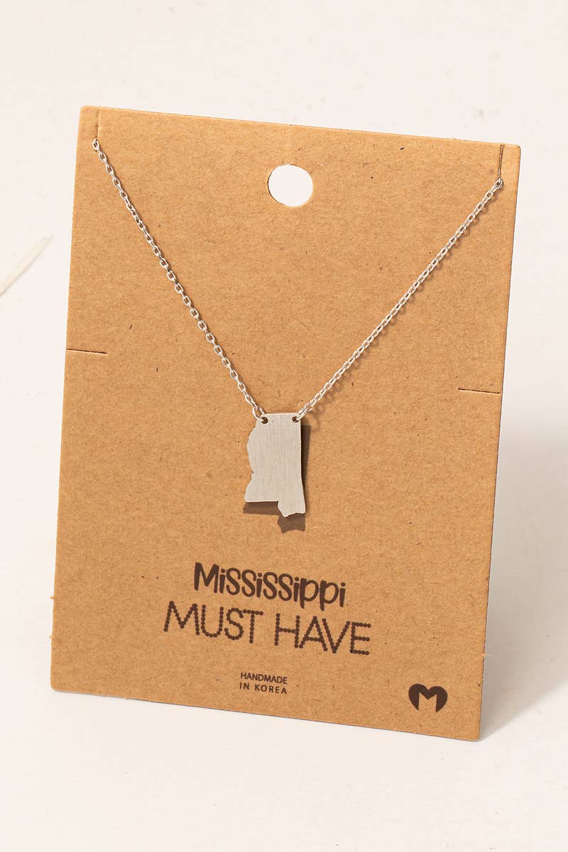 Fame Accessories - Wholesale Pendant/Charm Necklace - Mississippi Pendant Necklace2