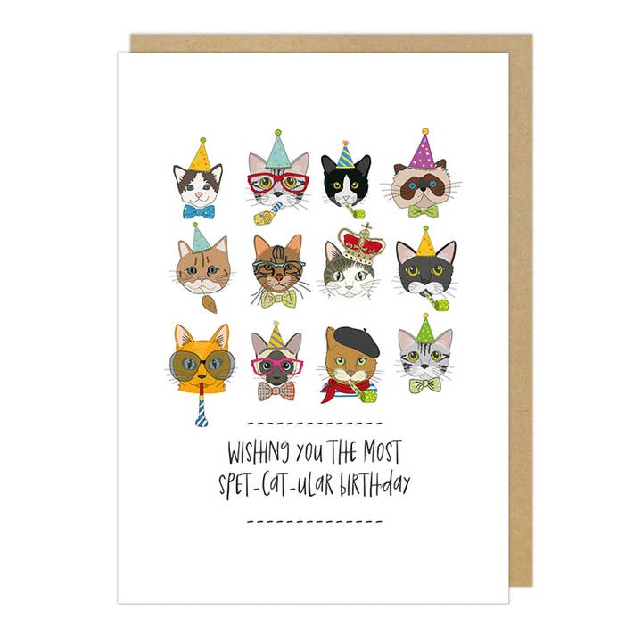 Notes & Queries, Inc. - Wholesale Birthday Card - Spet-Cat-Ular Birthday Card