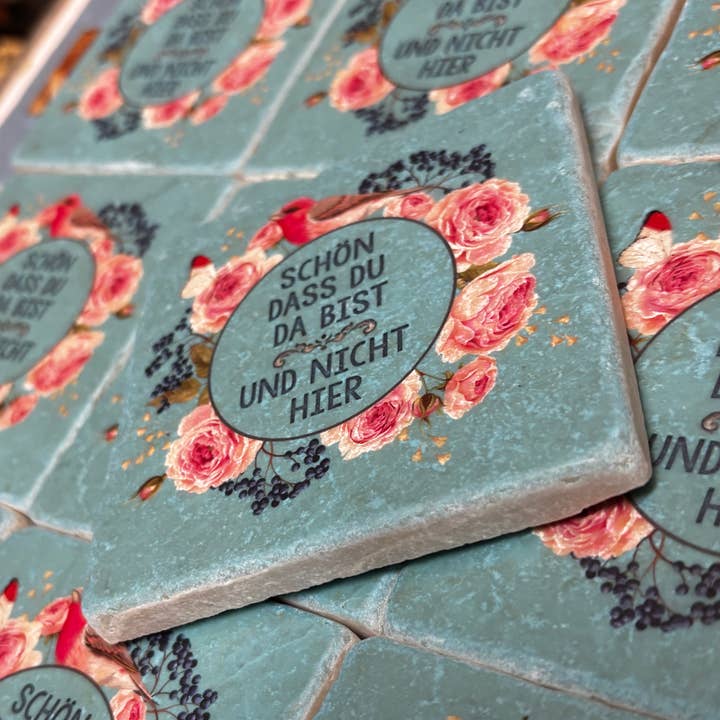 Piastrella di marmo "Bello che tu sia lì e non qui" per la vendita all'ingrosso da parte di Henri Banks - Creative Gifts