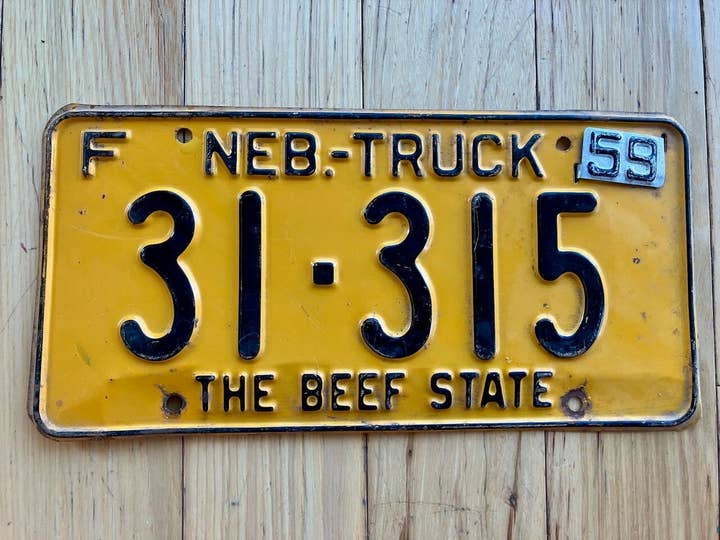 1959 Nebraska Truck registreringsskylt för wholesale av RusticPlates