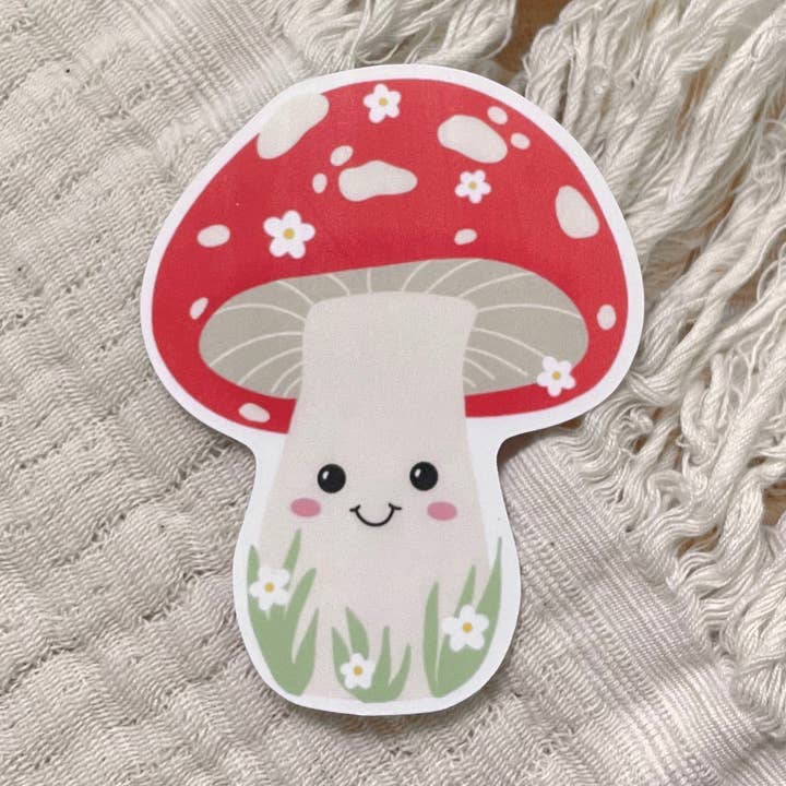 Friendly Mushroom Sticker for wholesale by Created to Heal
