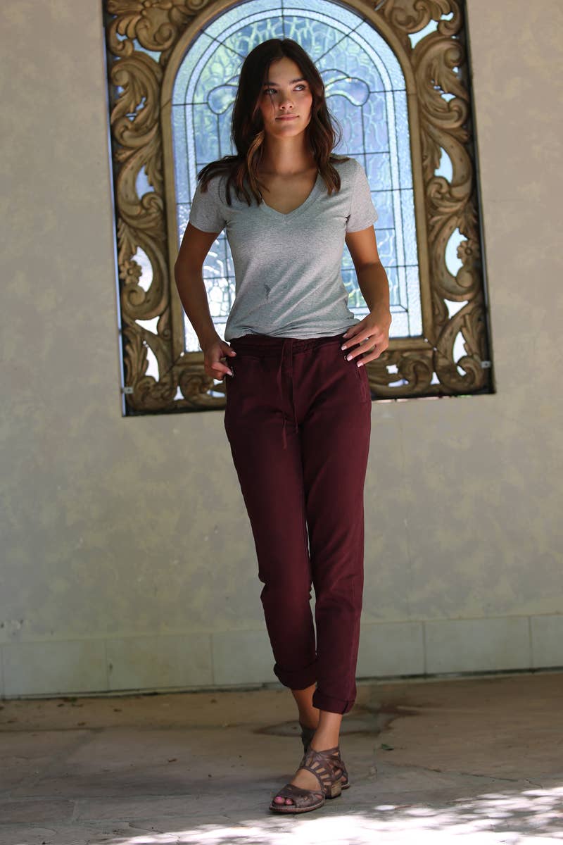 Nostalgia - Wholesale Lounge Sweatpants/Joggers - Women's - NP746-ASIS PULL ON TIE FRONT ZIPPER POCKET FRENCH TERRY JOGG3