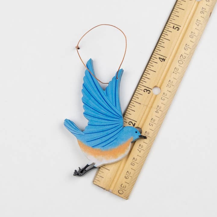 Tulia's Artisan Gallery - Wholesale Ornament - Eastern Bluebird Wood Ornament3