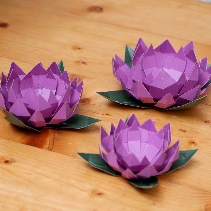 PAPERCRAFT WORLD - Wholesale DIY Craft Kit - Lotus Papercraft Flower Origami Model3