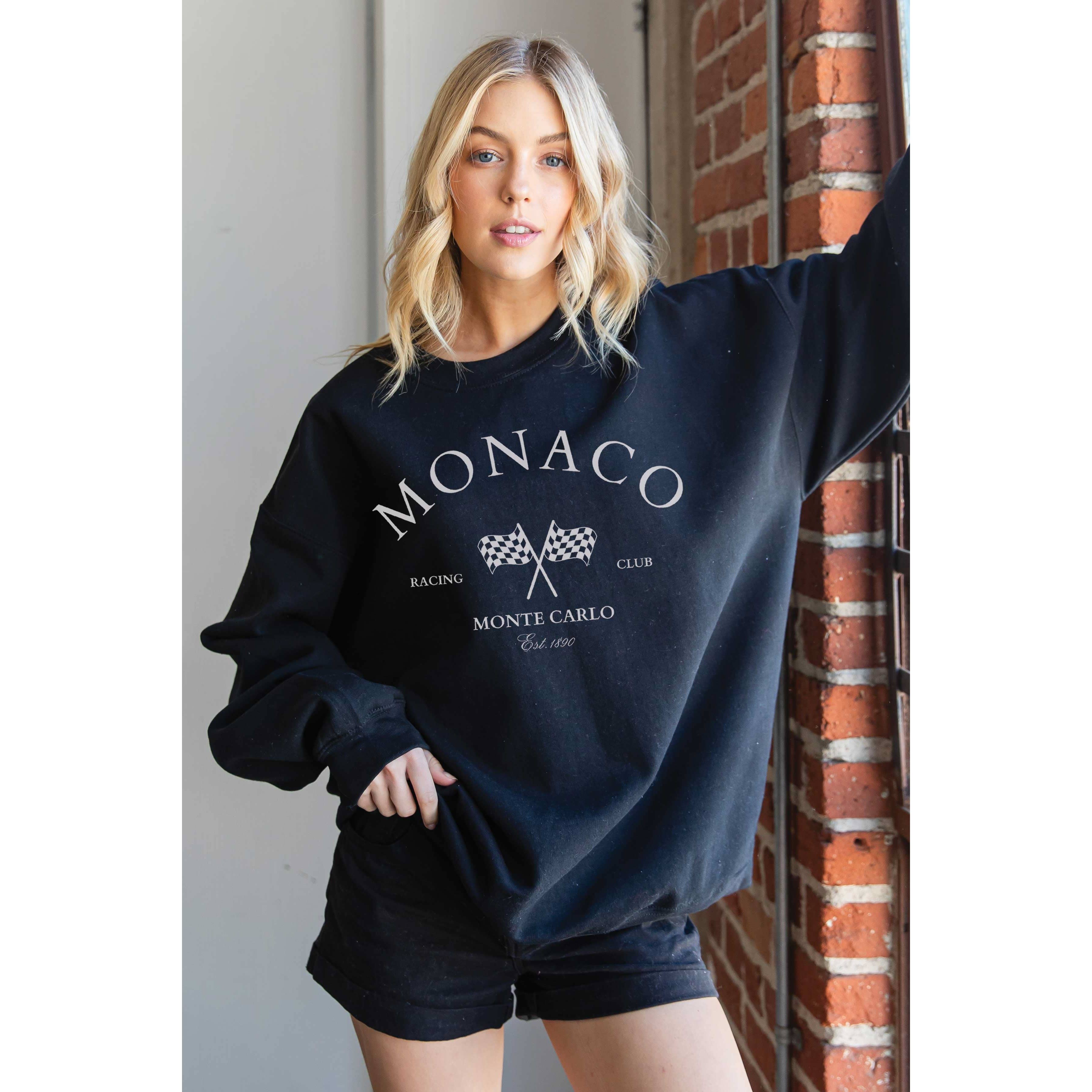 BLUME & CO. - Wholesale Graphic Sweatshirt - Women's - MONACO RACING CLUB Oversized Graphic Sweatshirt4