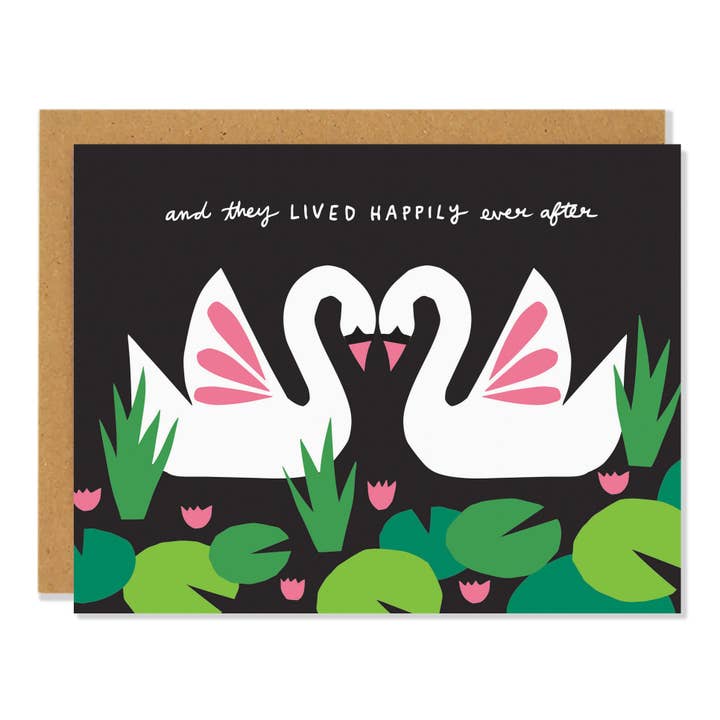 Swan Wedding - Greeting Card for wholesale by Badger & Burke