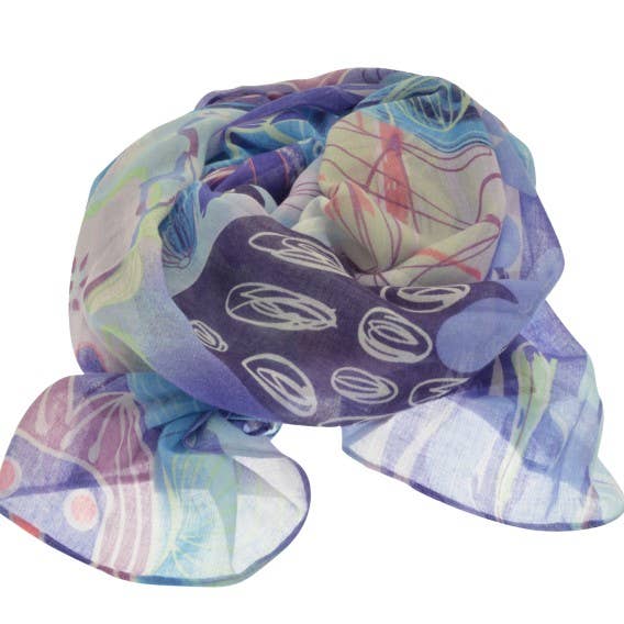 Blue Tropical Scarf for wholesale by Miss Milly Limited