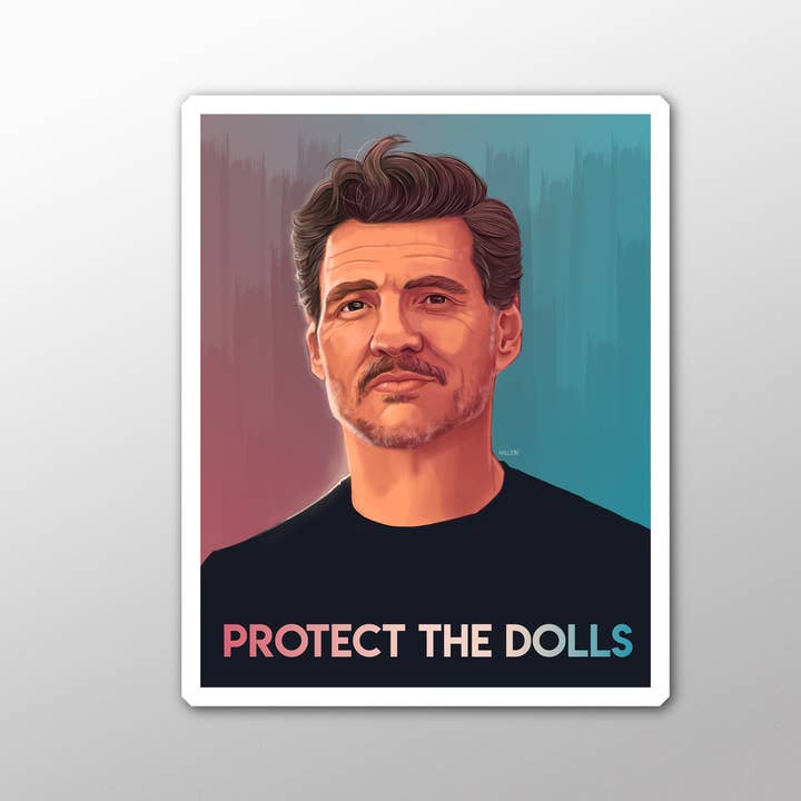 Protect the Dolls - Individual Die Cut Sticker for wholesale by Karen Hallion Illustration