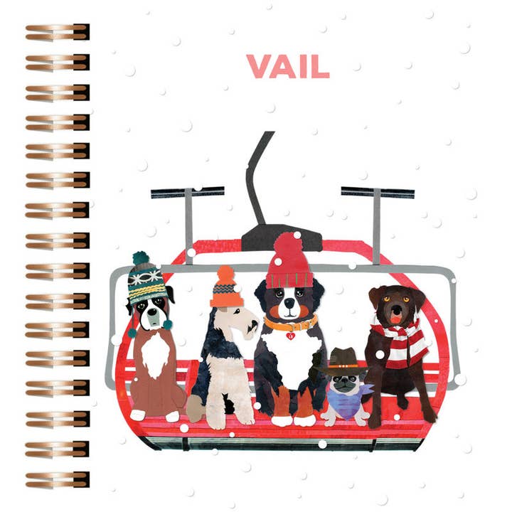 "Vail Winter Doggie Chairlift Journal" – Cozy Notebook for wholesale by Lilybart LLC