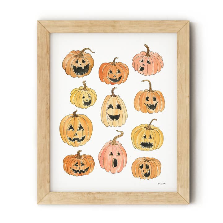 Abóboras de Halloween em aquarela - arte de por atacado de KelseyMDesigns