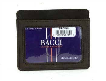 Leather Impressions Inc – porta-cartões - Unissexo por atacado – Estojo de cartão com estilo de janela I.D.6