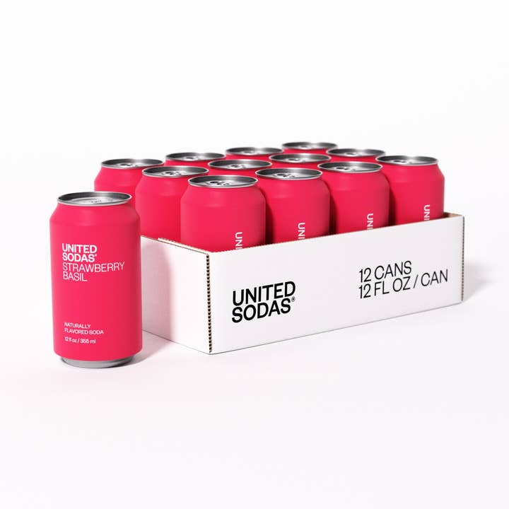 United Sodas - Wholesale Soda/Carbonated Drink - Naturally Flavored Soda - Strawberry Basil0