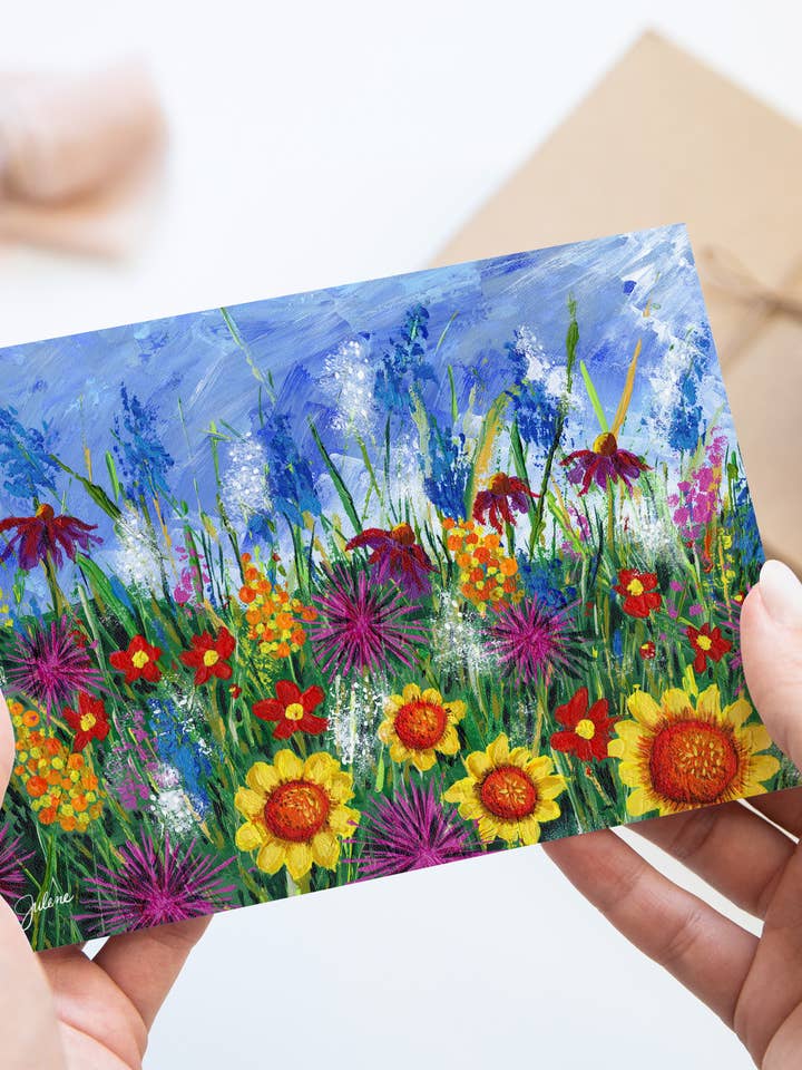 Betty's Flowers greeting card for wholesale by Julene Ewert