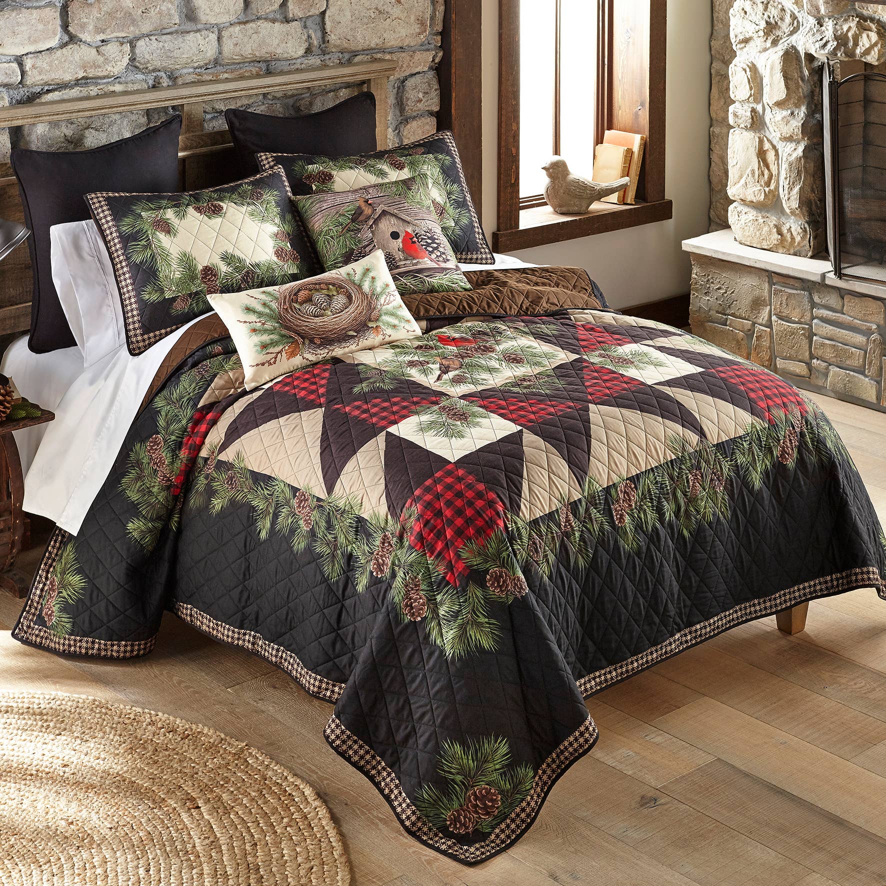 Donna Sharp - Wholesale Bedding Set - Cardinal Pine Polyester Quilt Collection2
