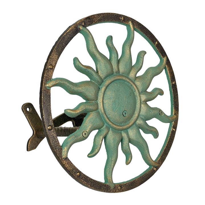 Decorative Sun Cast Iron Hose Holder In Verdigris & Bronze and other Purchase Wholesale hosentrager. Free Returns & Net 60 Terms on Faire trending on Faire.