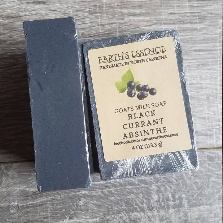 Earth's Essence - Wholesale Bar Soap - Activated Charcoal Black Currant Absinthe 4 oz Goats Milk Soap1