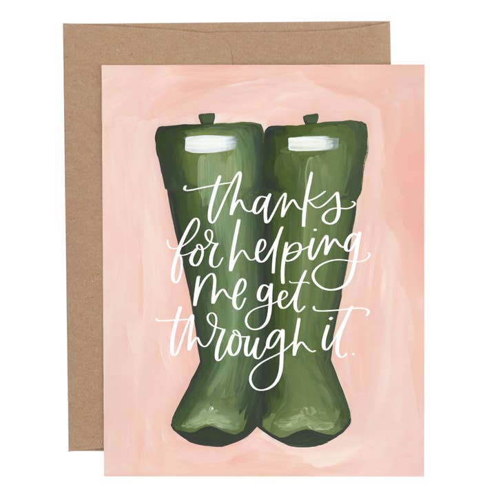 1canoe2 | One Canoe Two Paper Co. – wholesale Thank you card – Helping Me Rain Boots Thank You Greeting Card