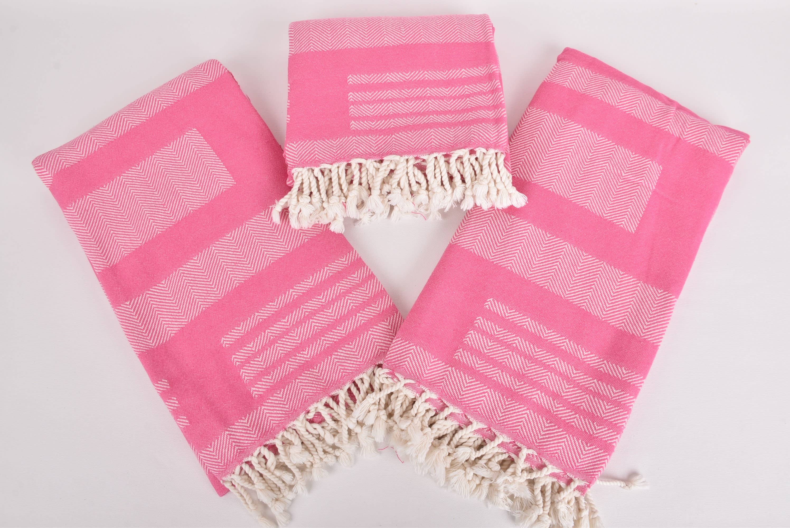 Organic Turkish Towels - Wholesale Beach Towel - Beach Towels, Pink Chevron Towel for Relaxation6