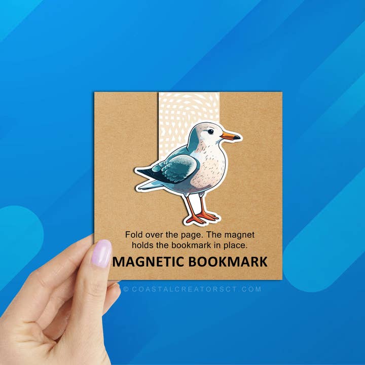 Coastal Creators of Connecticut - Wholesale Bookmark - Seagull Sail Boat Reversible Magnetic Bookmark (Packaged)