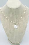 Vanessa Piche - Wholesale Beaded/Pearl Necklace - Silver Crab White Pearl Chain -  18 Inch1