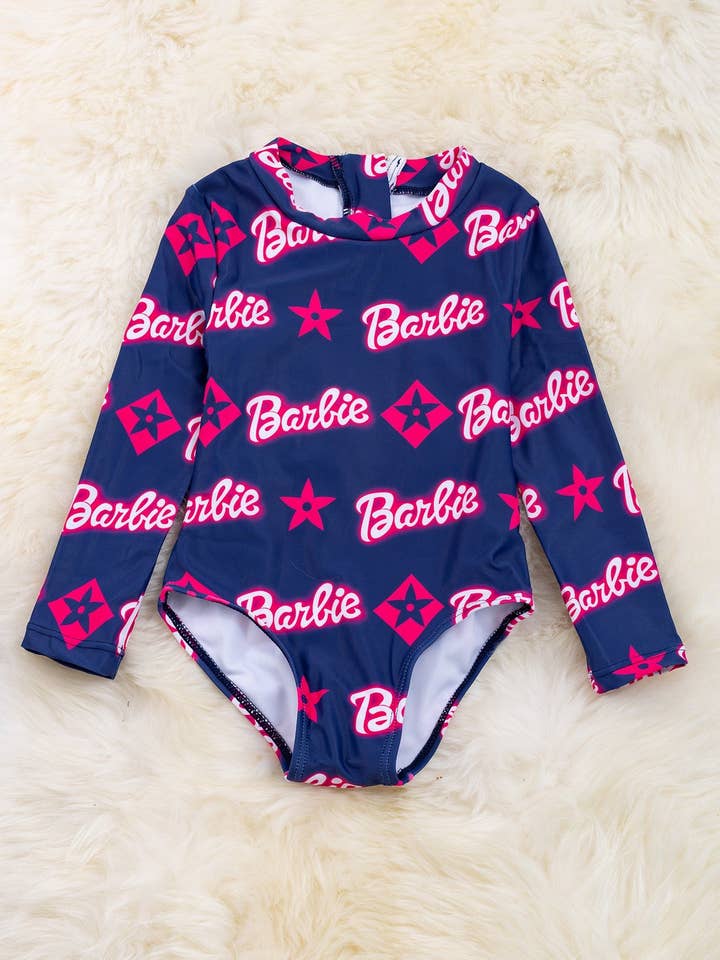 Maillot de bain bleu marine à imprimés multiples. SWG15154001 AMY pour la vente par Kids Charm Online