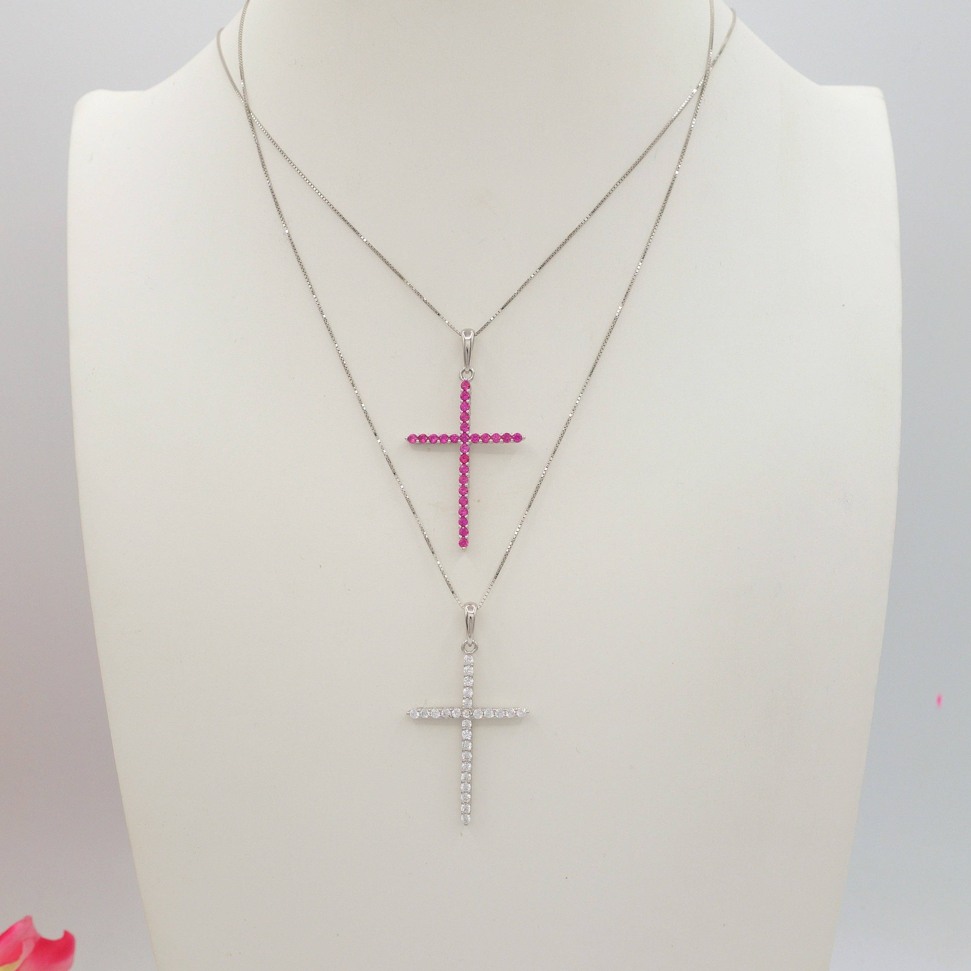 Daemon srls - Wholesale Pendant/Charm Necklace - CROSS  ~ ARGENTO 925 ~ Collana con pendente croce in cubic zirconia6
