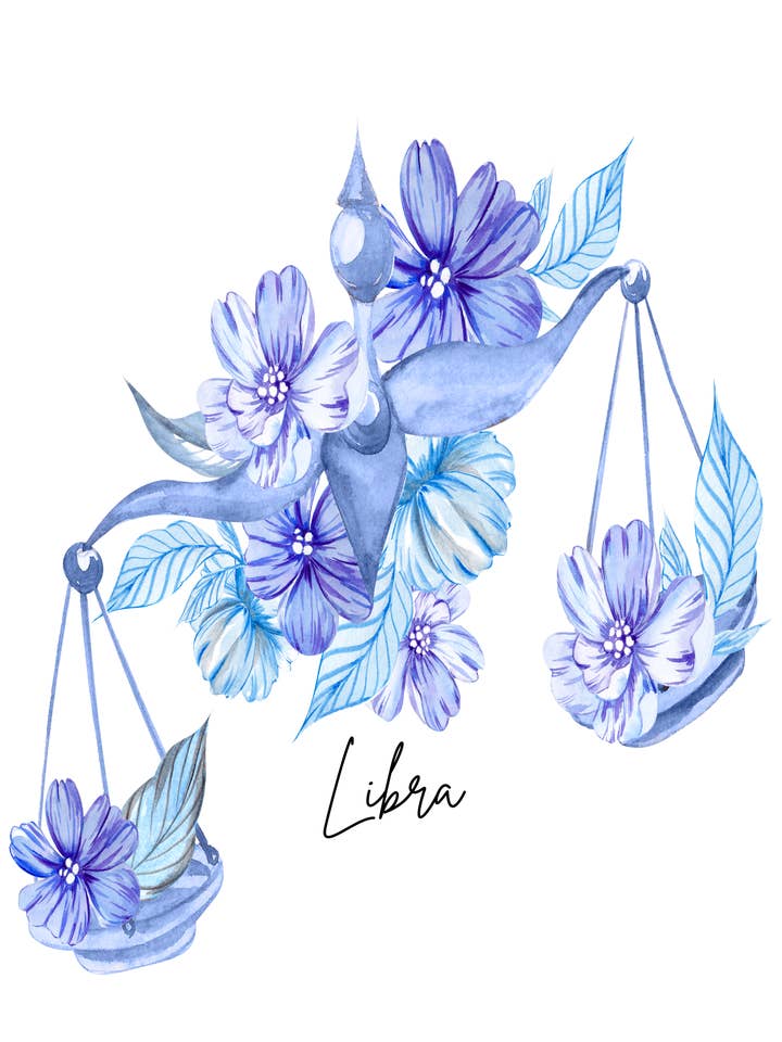 LIBRA AQUARELL ZODIAC 8x10 KUNSTDRUCK für den Großhandel von Soraya Moon Co.