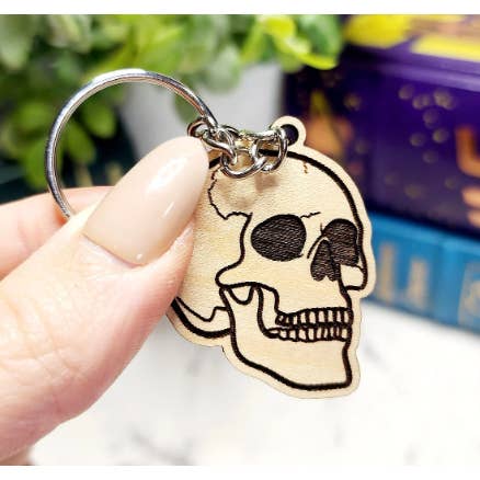 Skull Keychain, Gothic Keychain, Halloween Key Ring for wholesale by The Dungeon Rose