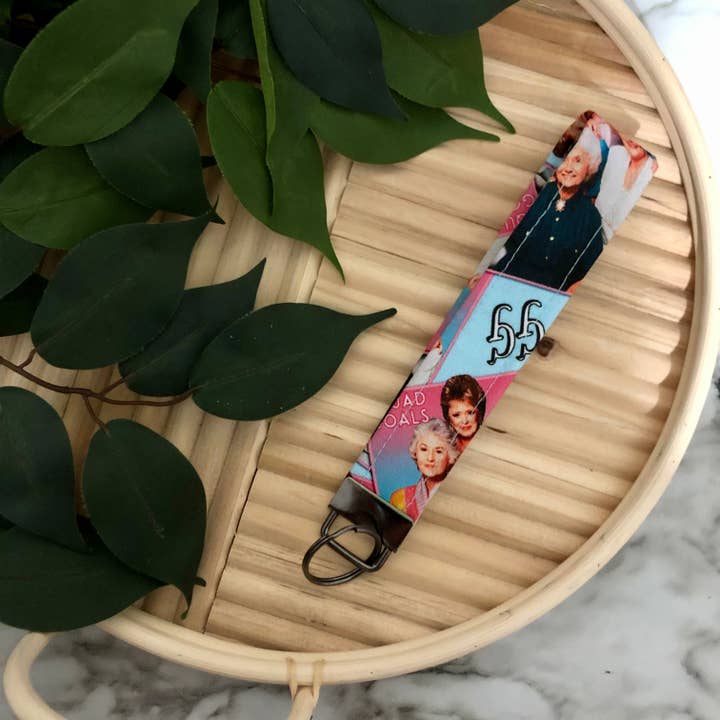 Golden Girls Print Fabric Wristlet Nyckelring, Nyckelbricka för wholesale av MDStickerShop