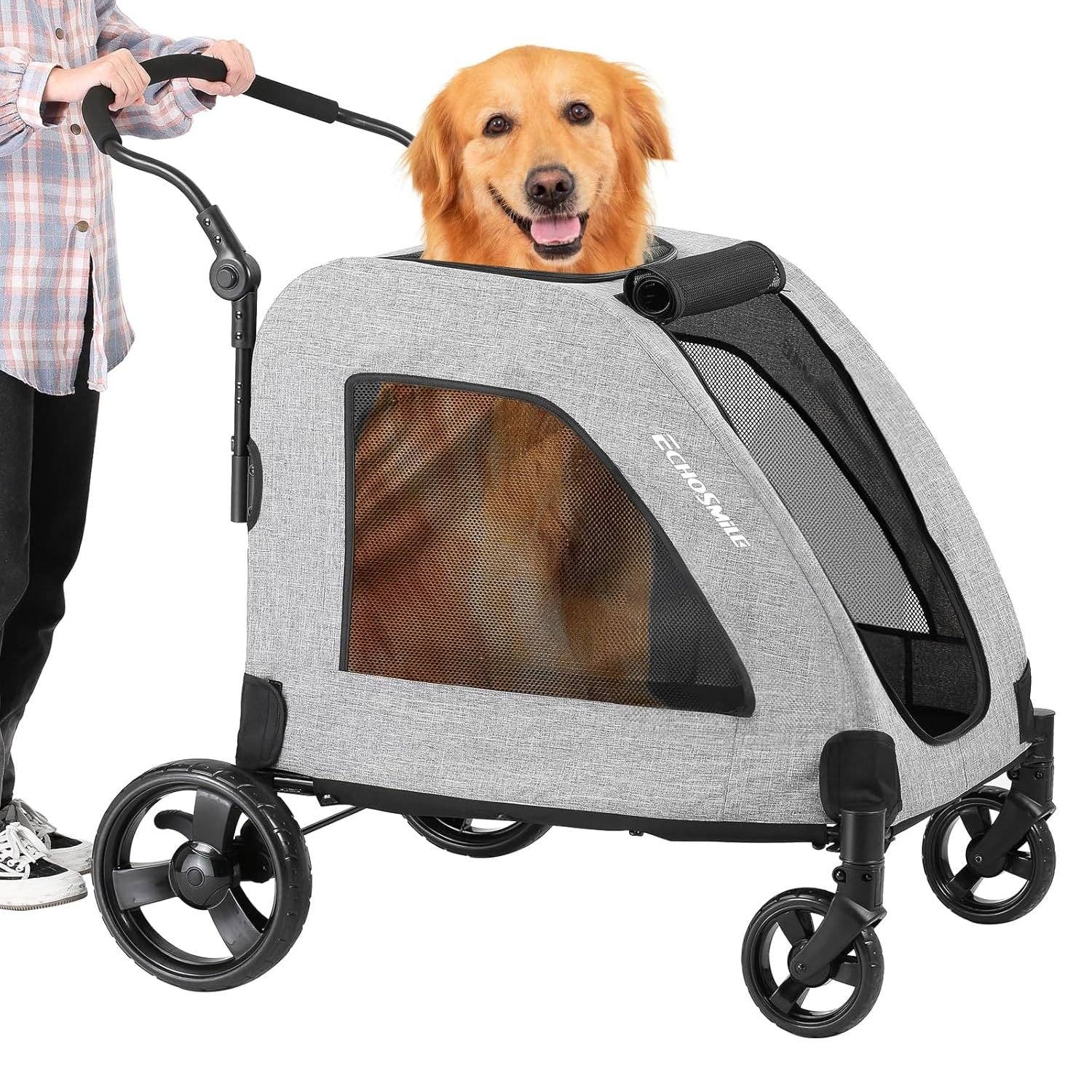 39F Inc. - Vente Caisse de transport – chien - EchoSmile Poussette pour chien XL, tout-terrain, capacité de 160 lbs0