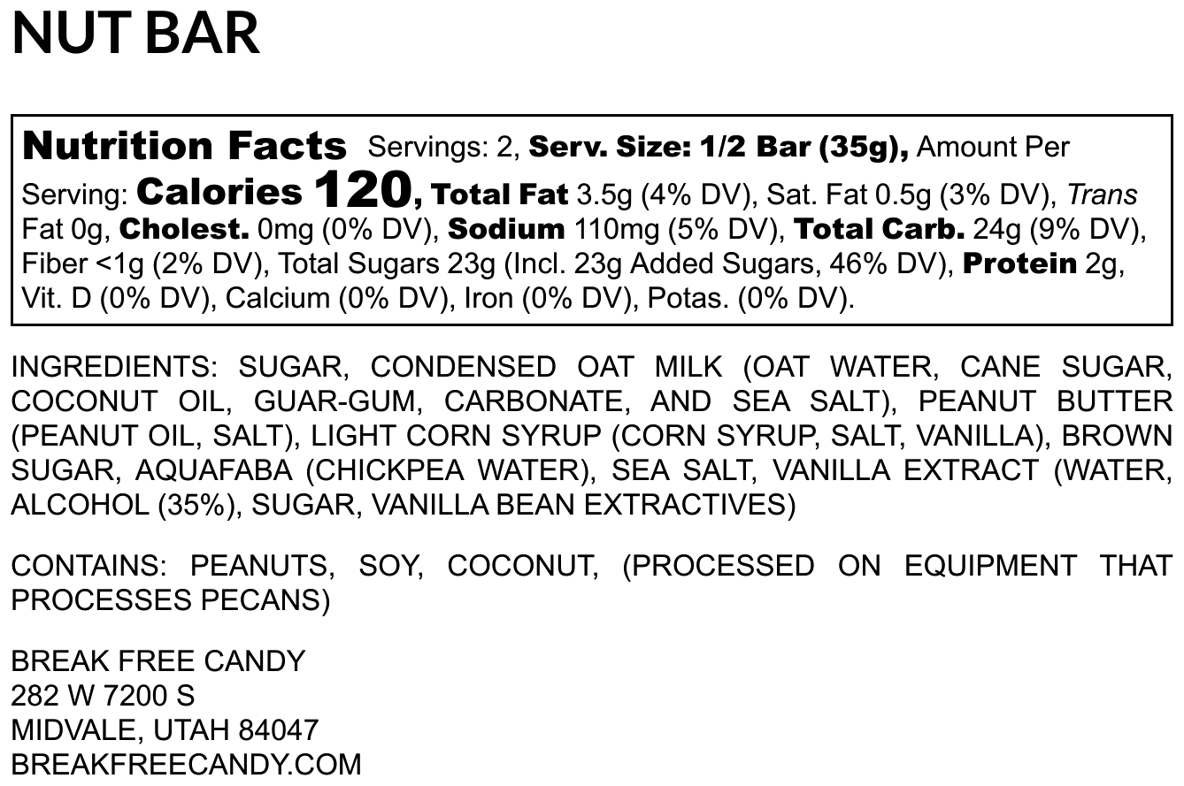 Break Free Candy - Wholesale Snack Bar - Vegan Nut Bar Candy Bar™ (Pack of 12) Wholesale4