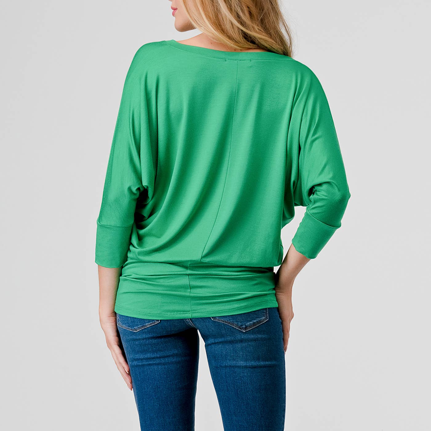 Heimious - Wholesale Knit Top - Women's - 3/4 Dolman Sleeve V-neck Modal Jersey Top, 2573107