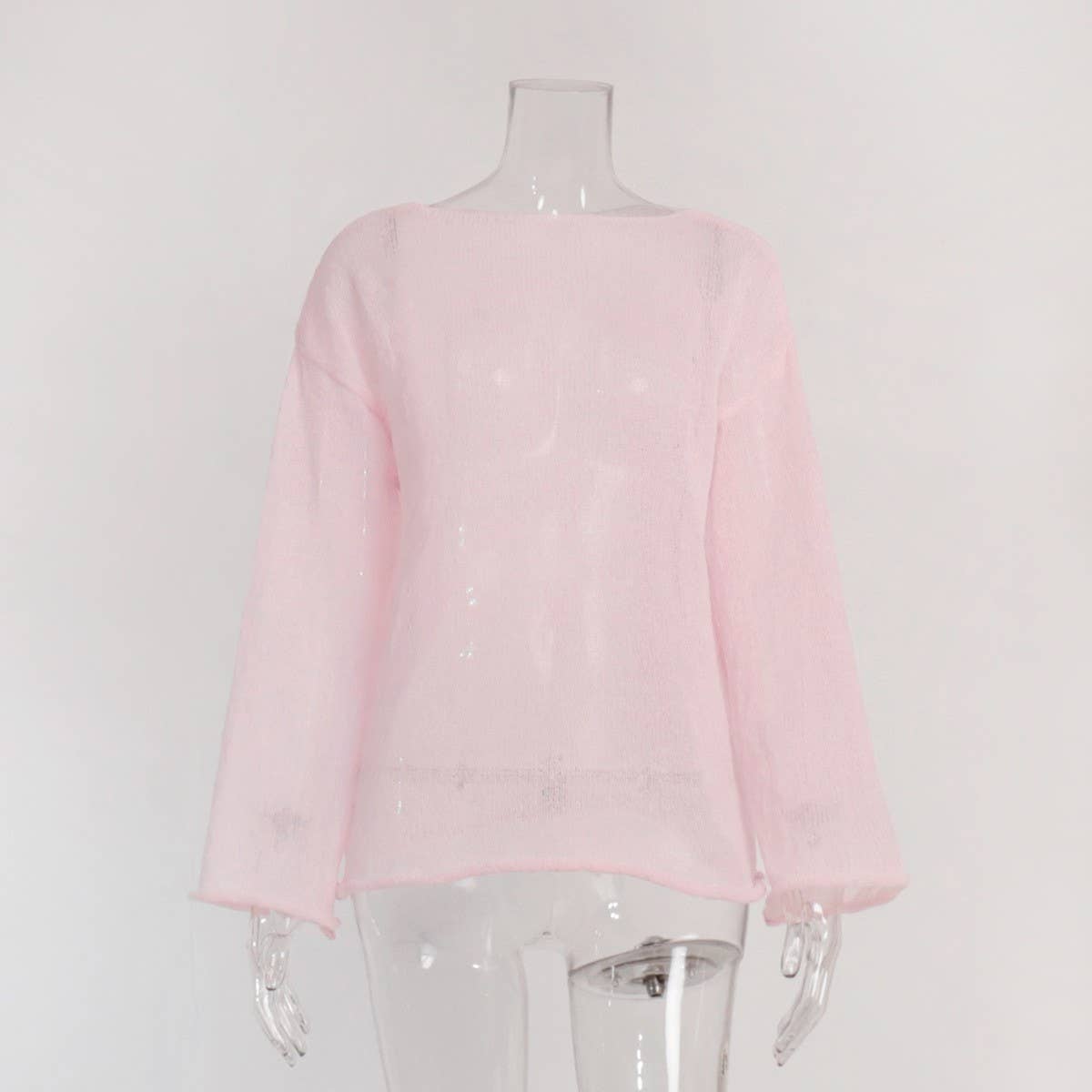 Hope & Sunshine - Wholesale Knit Top - Women's - Hollow Knit Bell Sleeve T-Shirt For Women2