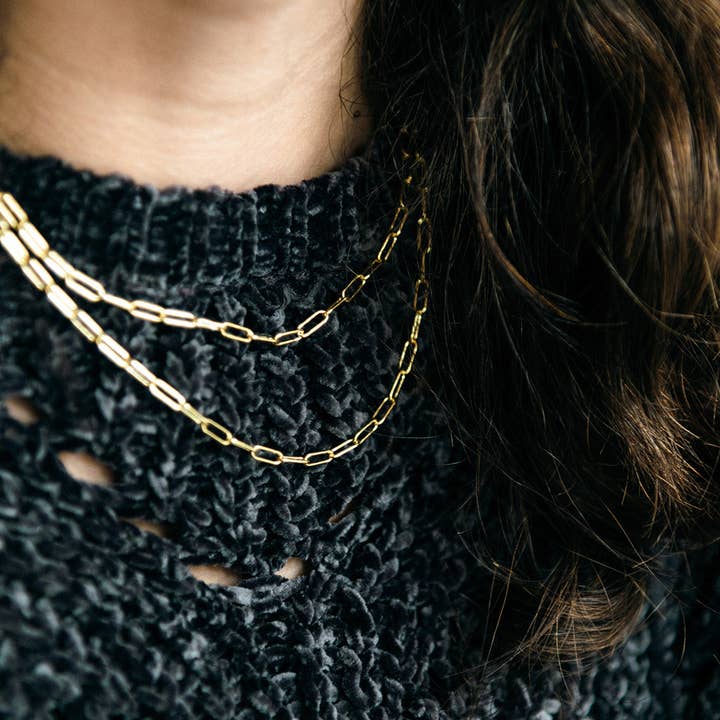 Eaarthbones Jewelry - Wholesale Link & Chain Necklace - Thin Paperclip Chain1