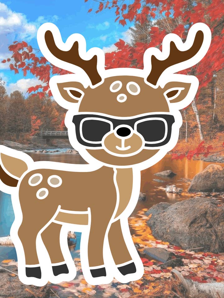 Reindeer, Summer, Christmas, Waterproof, Stickers for wholesale by Crazilyhumbledesigns