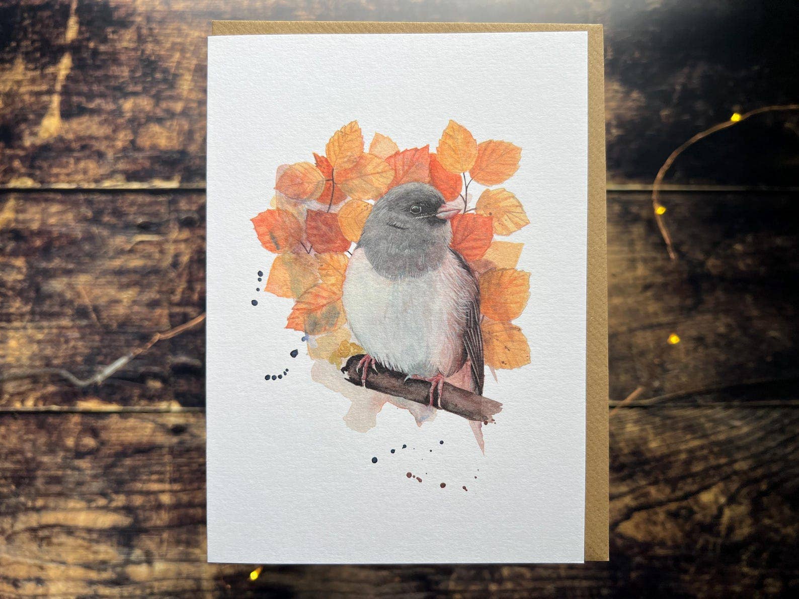 Georgina Doodles - Wholesale Everyday Greeting Card - Dark-eyed Junco Greetings Card | Blank card, Bird Art, Watercolour print1