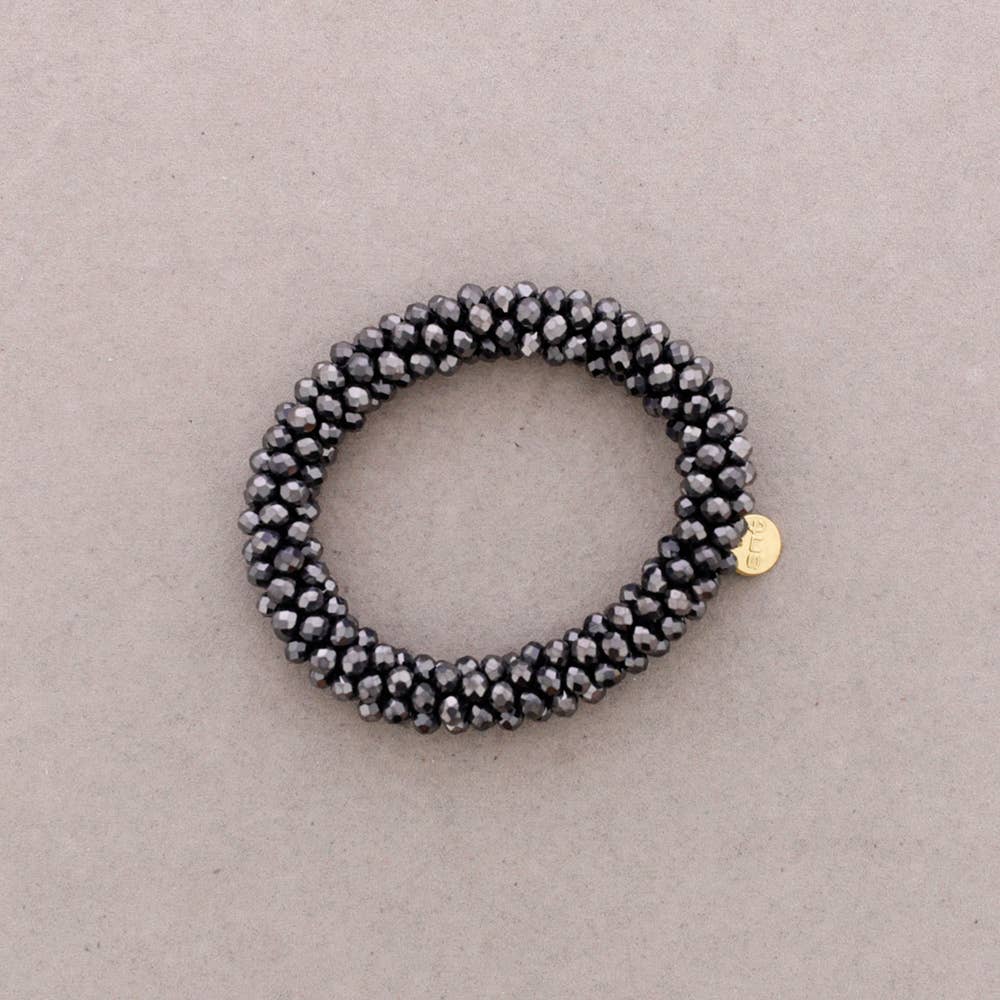 Sonata - Wholesale Snap Jewelry - Elastic Bracelet Faceted Crystals 4mm (B)4