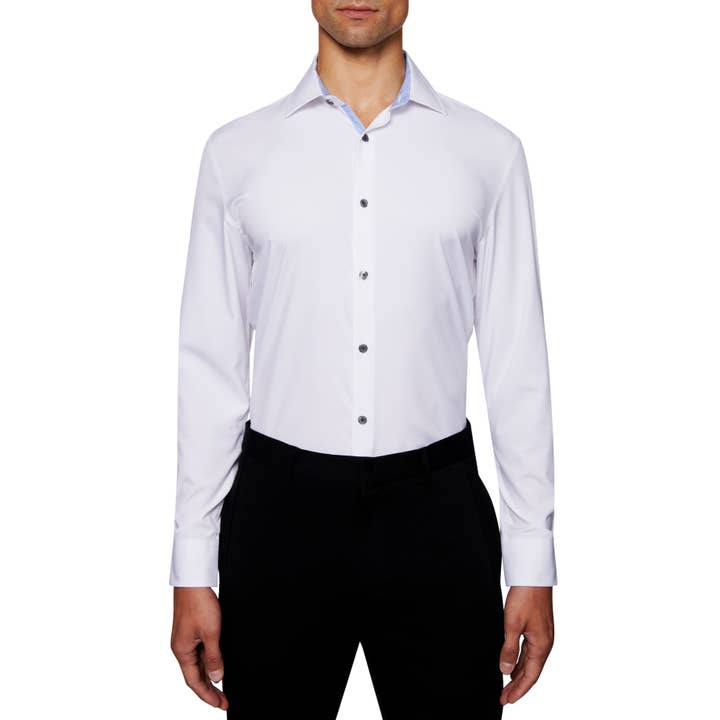 SLIM FIT EFFEN 4-WEG STRETCH OVERHEMD voor wholesale door W.R.K